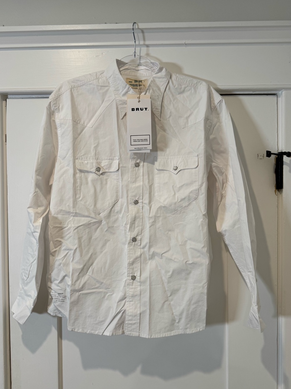 BRUT Archive - Men's White Western Button-Front Shirt Jacket
